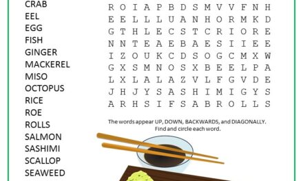Sushi Word Search Puzzle