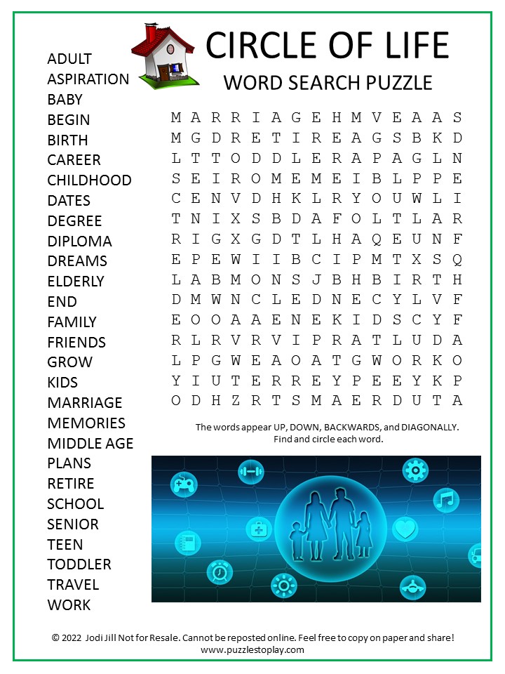 Circle of Life Word Search Puzzle