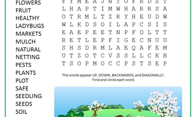 Organic Gardening Word Search Puzzle