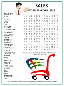 Sales Word Search Puzzle