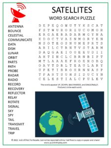 Satellites Word Search Puzzle