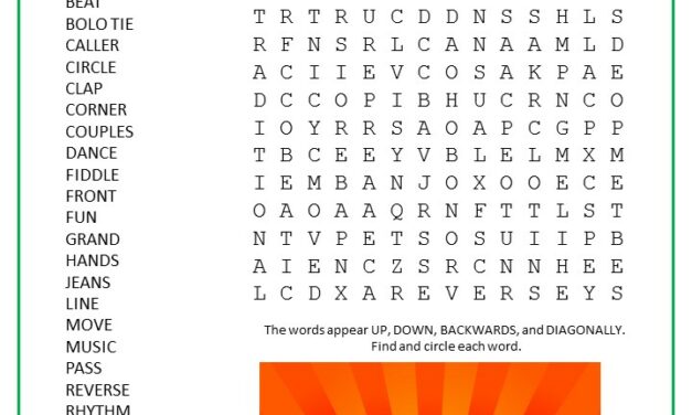 Square Dancing Word Search Puzzle