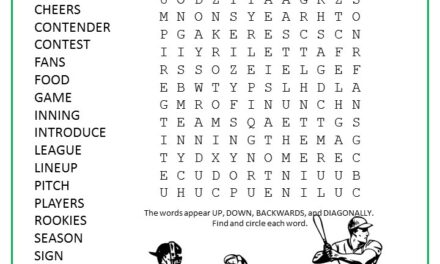 Baseball Opener Word Search Puzzle