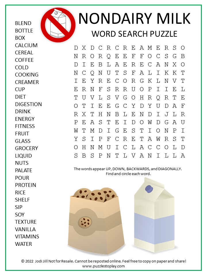 cereal box word search