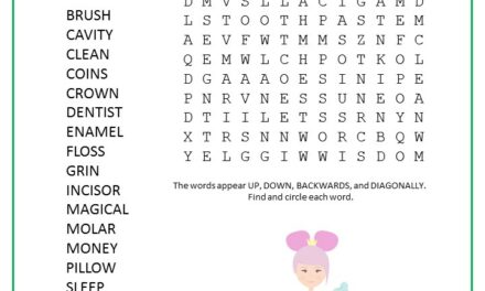 Tooth Fairy Word Search Puzzle
