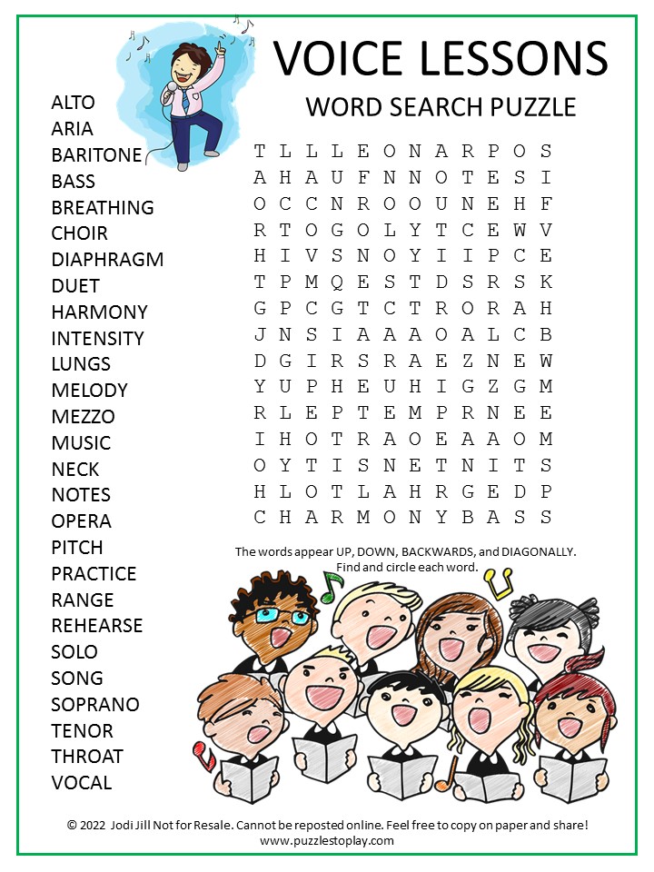 music word search puzzles printable