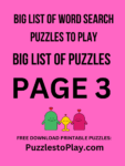 Big List of word search puzzles page 3
