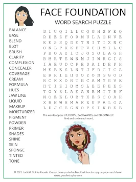 New Face Foundation Word Search Puzzle Pic
