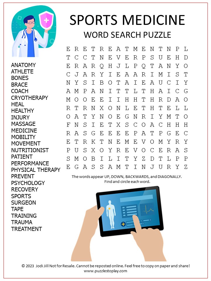 ports Medicine Word Search Puzzle Image